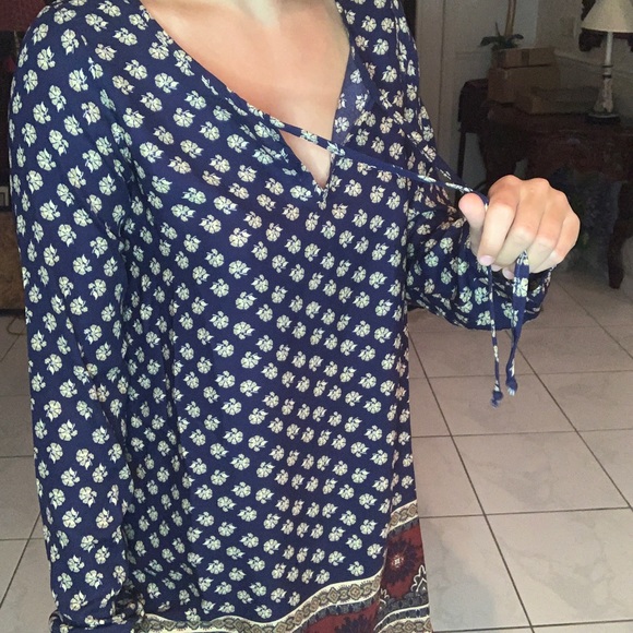 Living doll floral bandana print tie front dress S - Picture 5 of 8